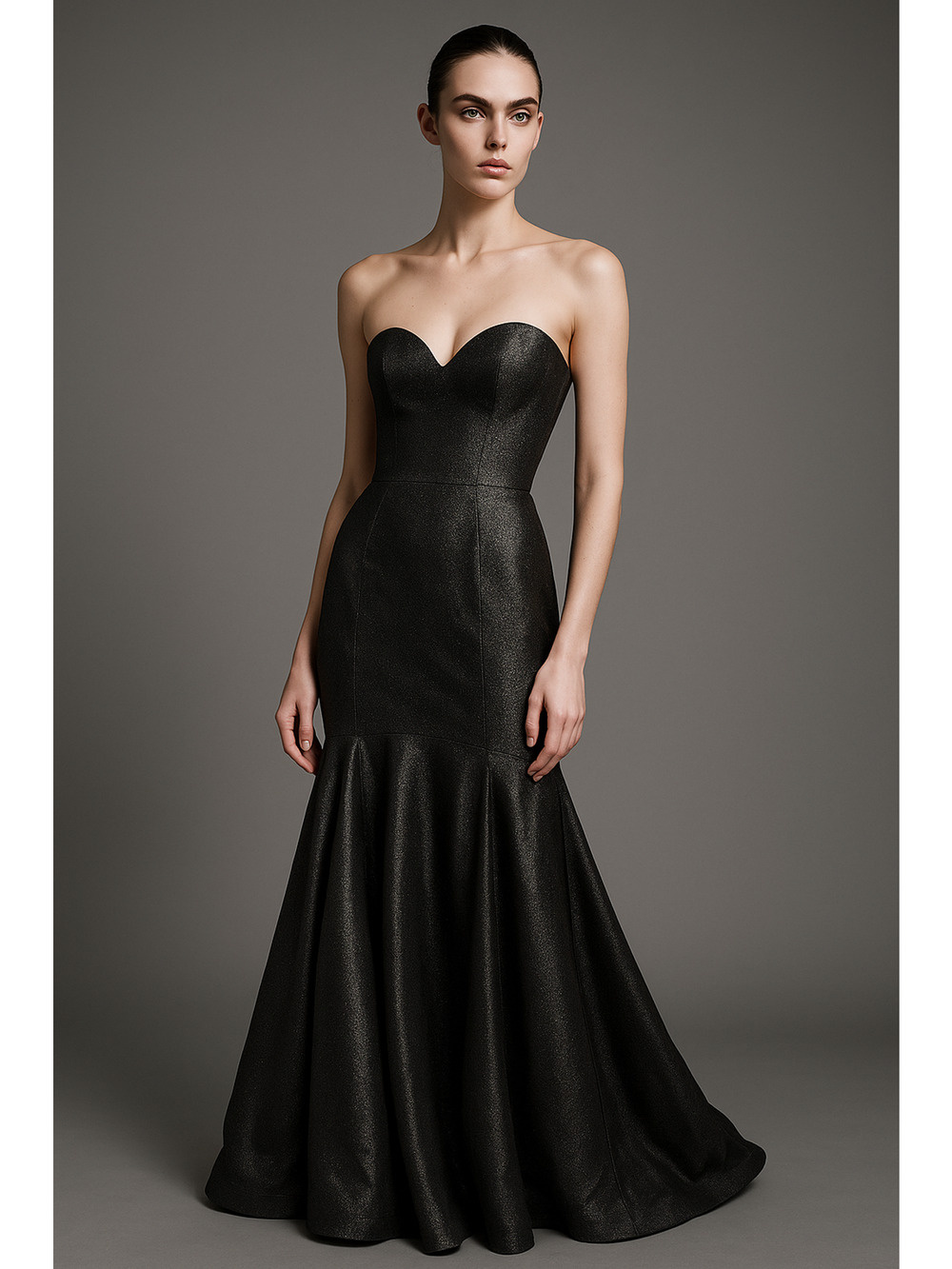 Ashley Lauren Black Metallic Mermaid Gown Size 0 Formal Prom Dress NWT